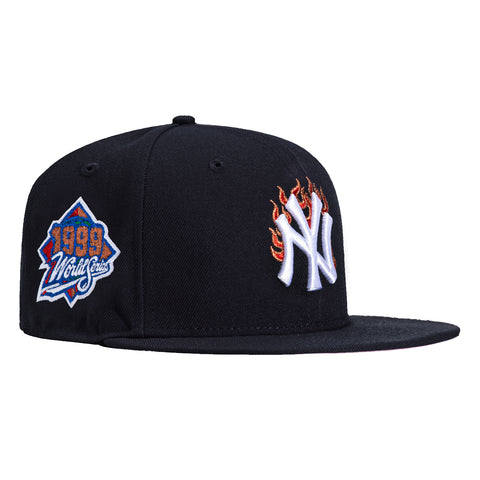 New Era 59Fifty Fire Pack New York Yankees 1999 World Series Patch Hat - Navy