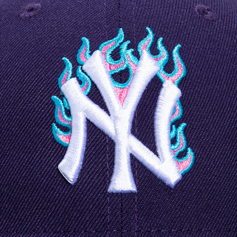 New Era 59Fifty Fire Pack New York Yankees 2000 World Series Subway Series Patch Hat - Purple