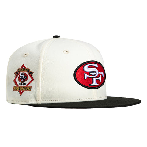 New Era 59Fifty San Francisco 49ers Back to Back World Champions Patch Hat - White, Black