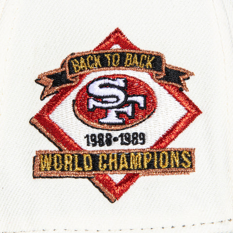 New Era 59Fifty San Francisco 49ers Back to Back World Champions Patch Hat - White, Black