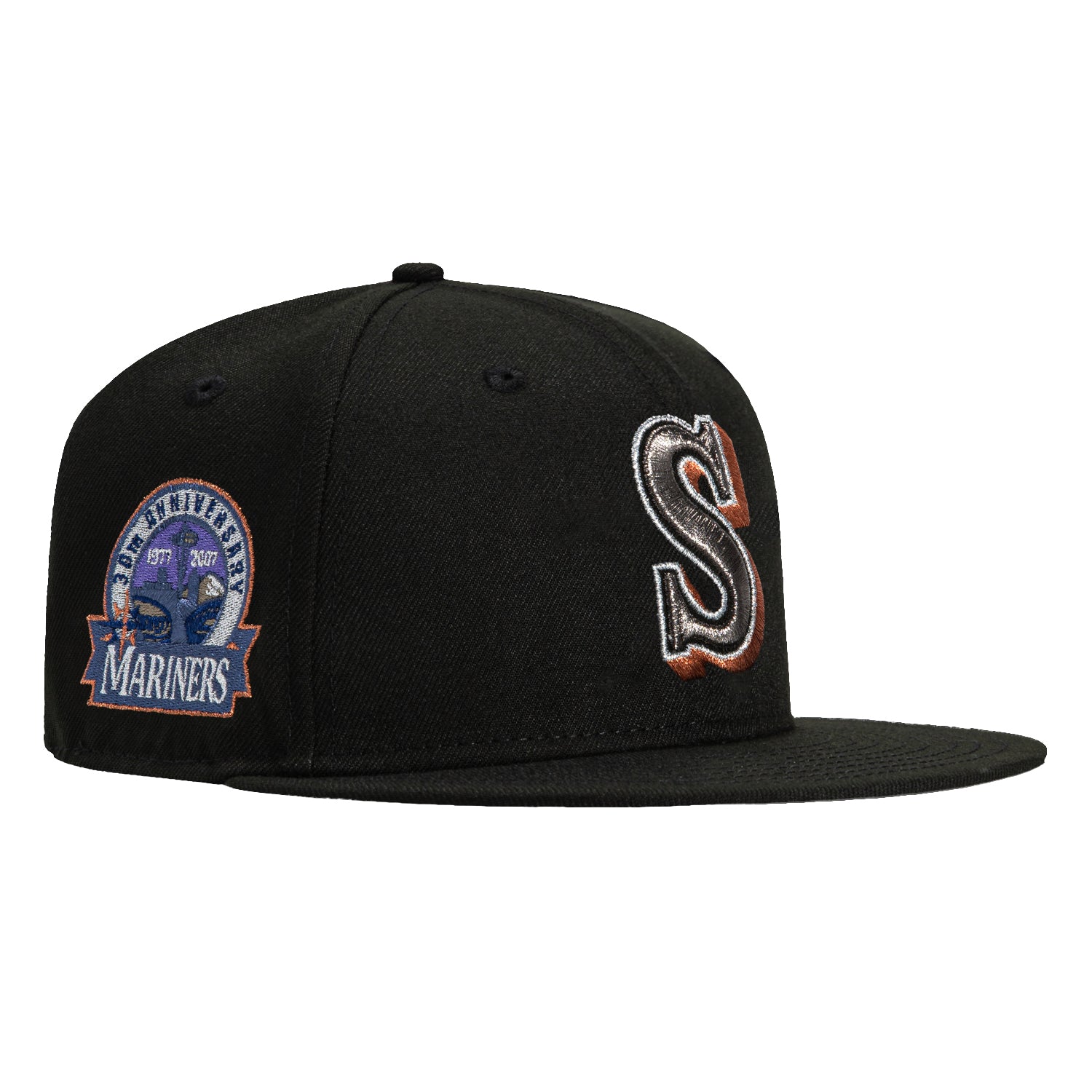 New Era 59Fifty popular Seattle Mariners 30th Anniversary Patch Fitted Hat - 7 3/8