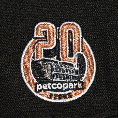 New Era 59Fifty San Diego Padres 20th Anniversary Stadium Patch Hat - Black, Ivory, Metallic Copper