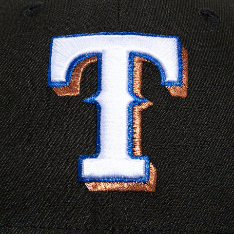 New Era 59Fifty Texas Rangers 2024 All Star Game Patch Hat - Black, Ivory, Metallic Copper