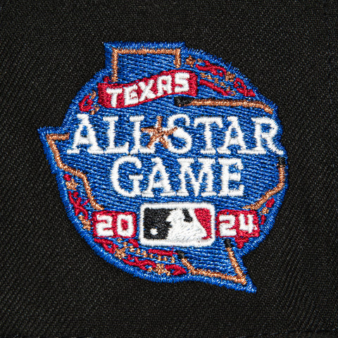 New Era 59Fifty Texas Rangers 2024 All Star Game Patch Hat - Black, Ivory, Metallic Copper