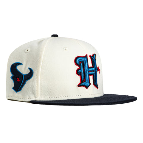 New Era 59Fifty Houston Texans Logo Patch H Hat - White, Navy