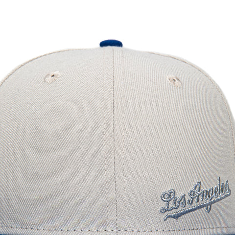 New Era 59Fifty Flawless Script Los Angeles Dodgers 1955 World Series Patch Hat - Stone, Royal