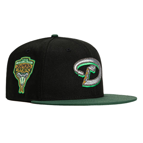 New Era 59Fifty Arizona Diamondbacks Inaugural Patch D Hat - Black, Green, Metallic Silver