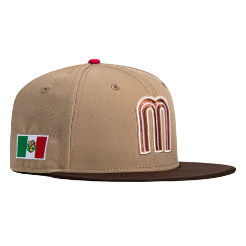 New Era 59Fifty Mexico World Baseball Classic Mexico Flag Patch Hat - Khaki, Brown