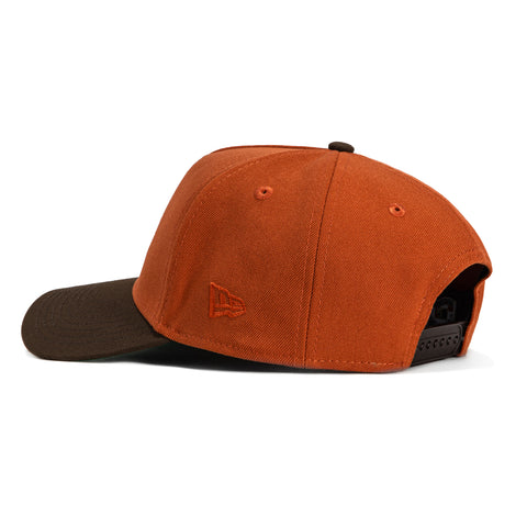 New Era 9Forty A-Frame Texas Rangers 2023 World Series Patch Snapback Hat - Burnt Orange, Brown