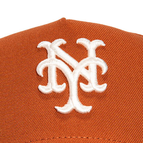 New Era 9Forty A-Frame Campfire Pack New York Mets 1986 World Series Patch Snapback Hat - Burnt Orange, Brown