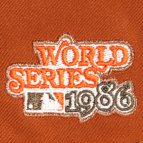 New Era 9Forty A-Frame Campfire Pack New York Mets 1986 World Series Patch Snapback Hat - Burnt Orange, Brown