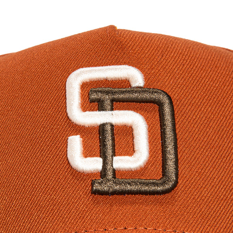 New Era 9Forty A-Frame Campfire Pack San Diego Padres 1998 World Series Patch Snapback Hat - Burnt Orange, Brown