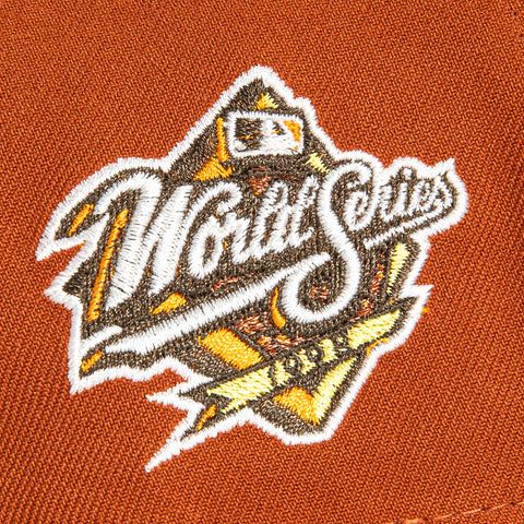 New Era 9Forty A-Frame Campfire Pack San Diego Padres 1998 World Series Patch Snapback Hat - Burnt Orange, Brown