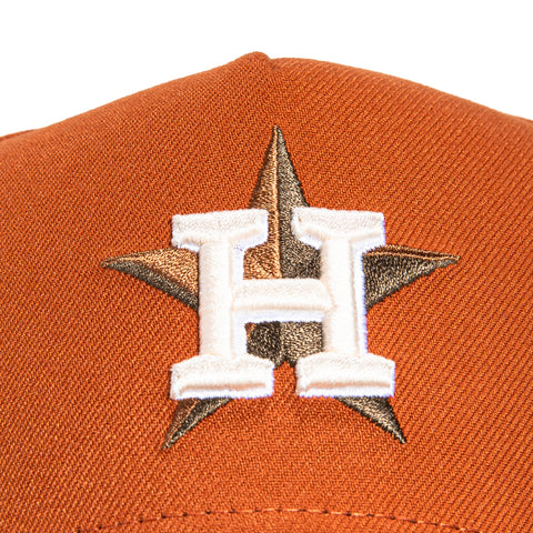 New Era 9Forty A-Frame Campfire Pack Houston Astros 2017 World Series Patch Snapback Hat - Burnt Orange, Brown