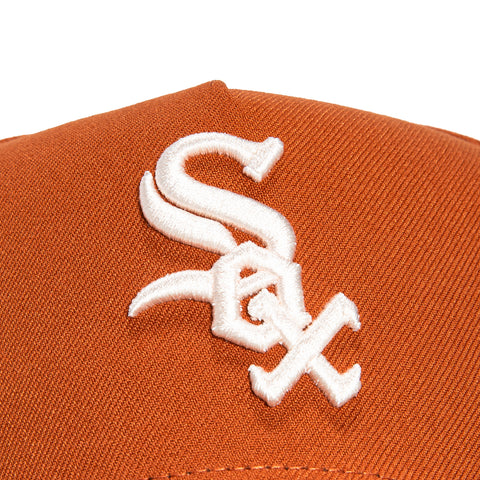 New Era 9Forty A-Frame Campfire Pack Chicago White Sox 95th Anniversary Patch Snapback Hat - Burnt Orange, Brown