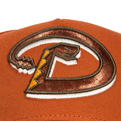 New Era 9Forty A-Frame Campfire Pack Arizona Diamondbacks 2001 World Series Patch Snapback D Hat - Burnt Orange, Brown