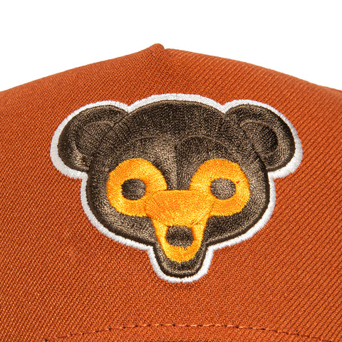 New Era 9Forty A-Frame Campfire Pack Chicago Cubs Wrigley Field Patch Snapback Hat - Burnt Orange, Brown