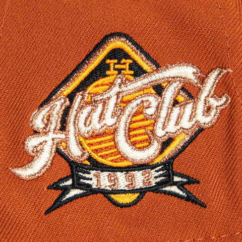 New Era 9Forty A-Frame Campfire Pack Skull Chief Hat Club Logo Patch Snapback Hat - Burnt Orange, Brown