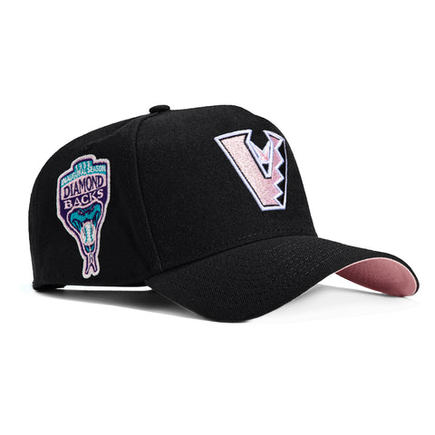 New Era 9Forty A-frame Cookies and Cream Arizona Diamondbacks Inaugural Patch Upside Down Hat - Black