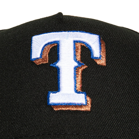 New Era 9Forty A-Frame Texas Rangers 2024 All Star Game Patch Snapback Hat - Black, Ivory, Metallic Copper