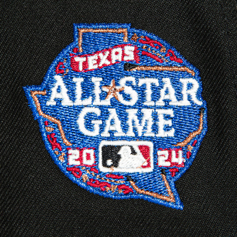 New Era 9Forty A-Frame Texas Rangers 2024 All Star Game Patch Snapback Hat - Black, Ivory, Metallic Copper