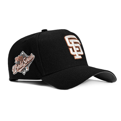 New Era 9Forty A-Frame San Francisco Giants 1989 World Series Patch Snapback Hat - Black, Ivory, Metallic Copper