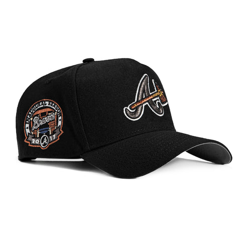 New Era 9Forty A-Frame Atlanta Braves 2017 Inaugural Patch Snapback Alternate Hat - Black, Ivory, Metallic Copper