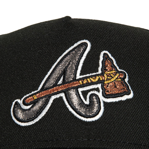 New Era 9Forty A-Frame Atlanta Braves 2017 Inaugural Patch Snapback Alternate Hat - Black, Ivory, Metallic Copper