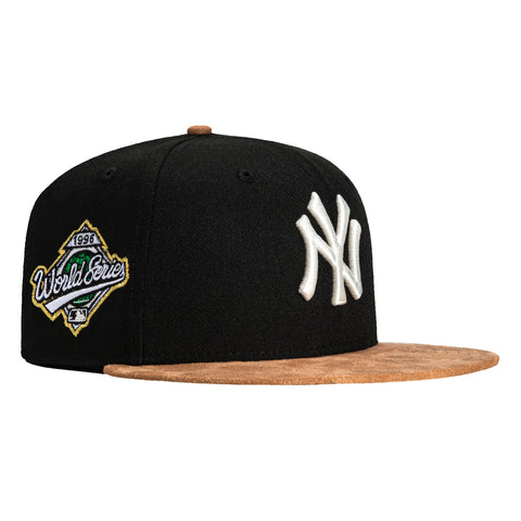 New Era 59Fifty Suede Visor New York Yankees 1996 World Series Patch Hat - Black, Tan