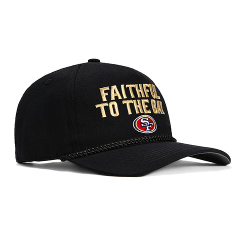 47 Brand Hitch San Francisco 49ers Snapback Rope Faithful to the Bay Script Hat - Black