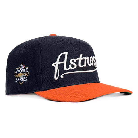 47 Brand Hitch Houston Astros 2022 World Series Patch Snapback Script Hat - Navy, Orange