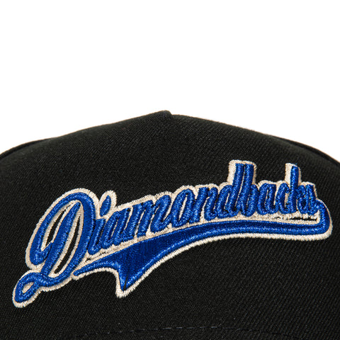 New Era 9Forty A-Frame Arizona Diamondbacks Inaugural Patch Script Snapback Hat - Black, Everest Green