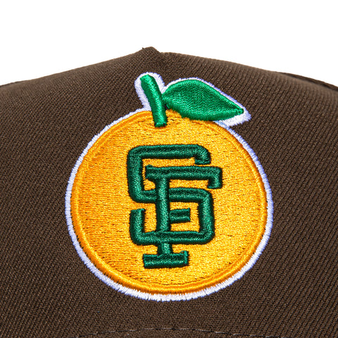 New Era 9Forty A-Frame San Francisco Giants 1989 World Series Patch Orange Snapback Hat - Brown