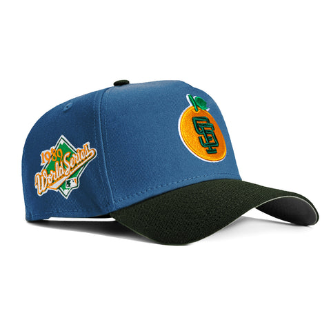 New Era 9Forty A-Frame San Francisco Giants 1989 World Series Patch Orange Snapback Hat - Indigo, Green