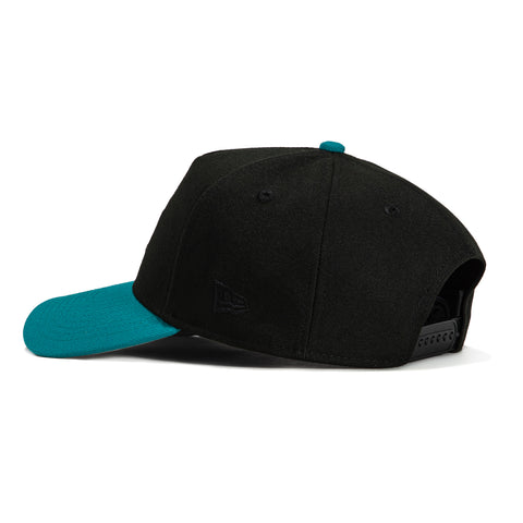 New Era 9Forty A-Frame San Jose Sharks Logo Patch Snapback Hat - Black, Teal