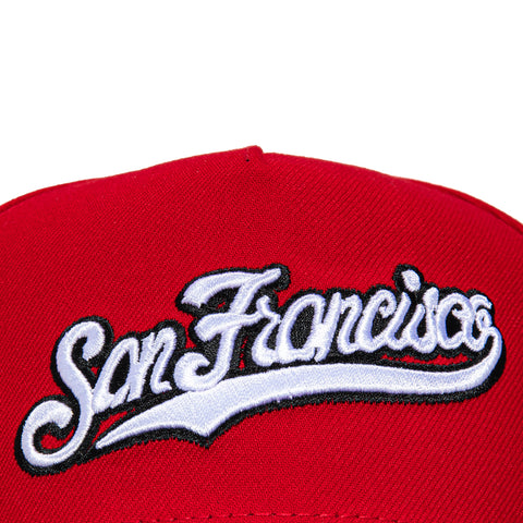 New Era 9Forty A-Frame San Francisco Giants 2007 All Star Game Patch Snapback Script Hat - Red, Black