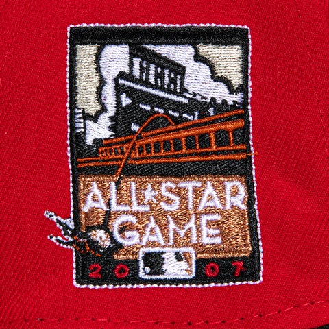 New Era 9Forty A-Frame San Francisco Giants 2007 All Star Game Patch Snapback Script Hat - Red, Black