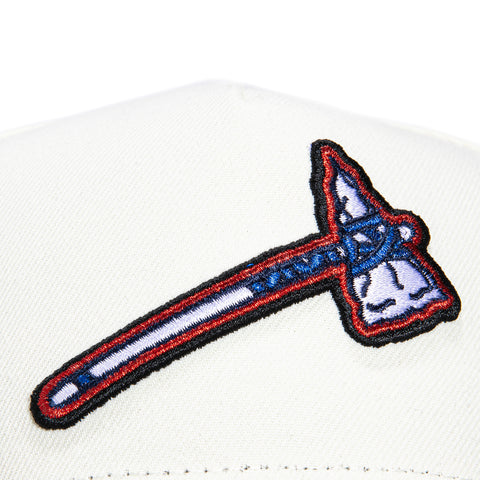 New Era 9Forty A-Frame Atlanta Braves 1995 World Series Patch Alternate Snapback Hat - White, Navy