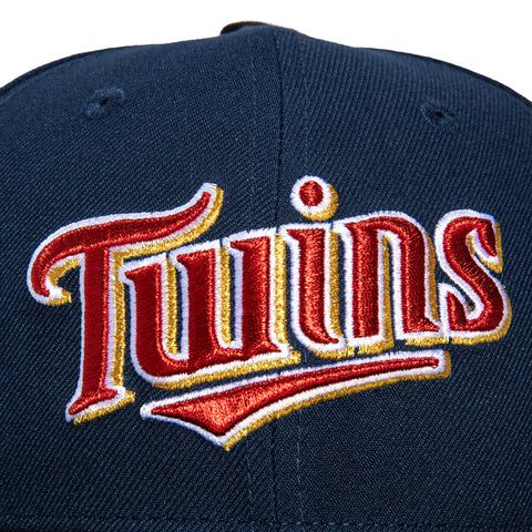 New Era 59Fifty Minnesota Twins 7 Joe Mauer HOF Patch Word Hat - Navy, Black