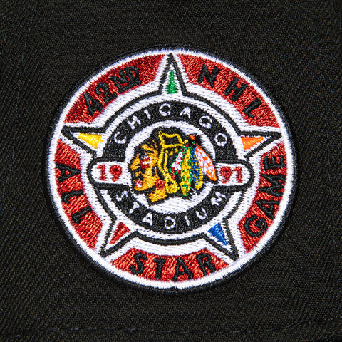 New Era 59Fifty Chicago Blackhawks 1991 All Star Game Patch Hat - Black