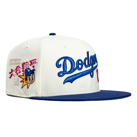 New Era 59Fifty Los Angeles Dodgers Ohtani Anime Patch Word Hat - White, Royal