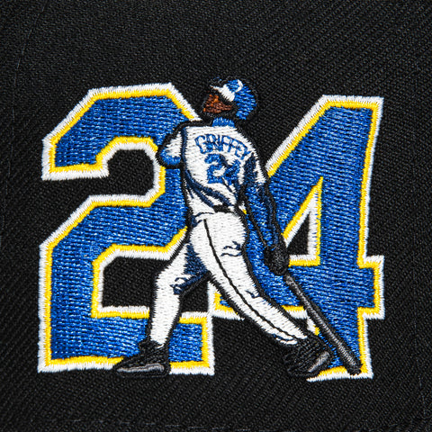 New Era 59Fifty Seattle Mariners 24 Ken Griffey Jr. Patch The Kid Hat - Black, Royal