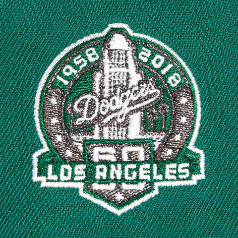 New Era 59Fifty Los Angeles Dodgers 60th Anniversary Patch Upside Down Hat - Green, Black, White