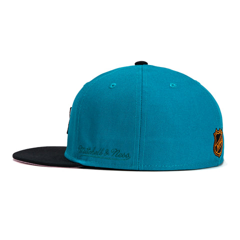 Mitchell & Ness San Jose Sharks 20th Anniversary Patch Hat - Teal, Black