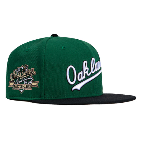 Mitchell & Ness Oakland Athletics 1989 World Series Patch Script Hat - Green, Black