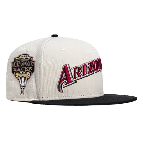 Mitchell & Ness Arizona Diamondbacks Inaugural Patch Script Hat - White, Black