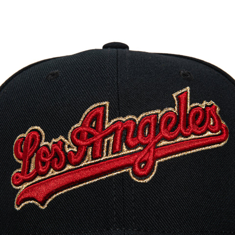 Mitchell & Ness Los Angeles Dodgers 60th Anniversary Stadium Patch Script Hat - Black