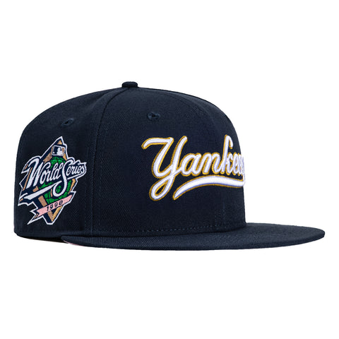 Mitchell & Ness Anaheim New York Yankees 1998 World Series Patch Script Hat - Navy