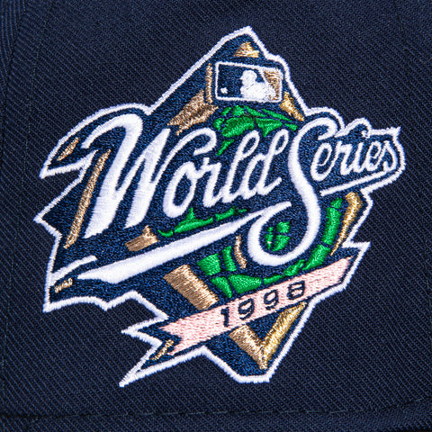 Mitchell & Ness Anaheim New York Yankees 1998 World Series Patch Script Hat - Navy