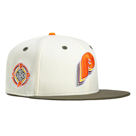 New Era 59Fifty Philadelphia Phillies 100th Anniversary Patch Cascade Hat - White, Olive, Orange